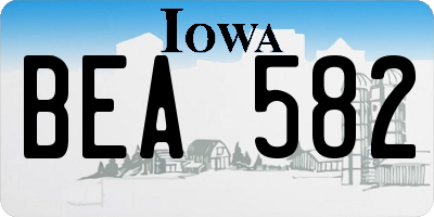IA license plate BEA582