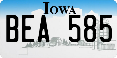 IA license plate BEA585