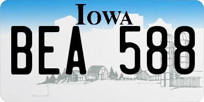 IA license plate BEA588