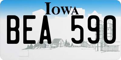 IA license plate BEA590