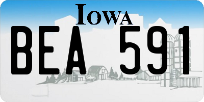 IA license plate BEA591