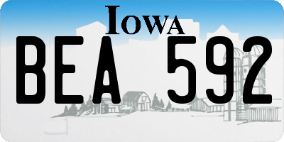 IA license plate BEA592