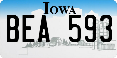 IA license plate BEA593