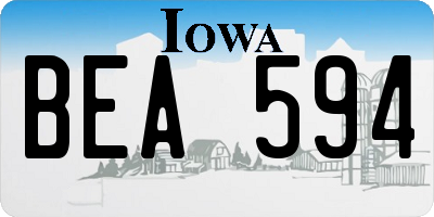 IA license plate BEA594