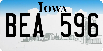 IA license plate BEA596