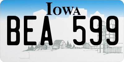 IA license plate BEA599