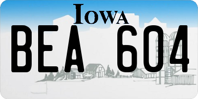 IA license plate BEA604