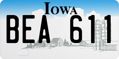 IA license plate BEA611
