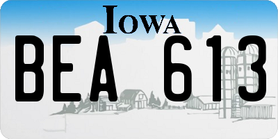 IA license plate BEA613