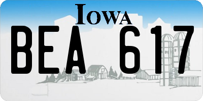 IA license plate BEA617
