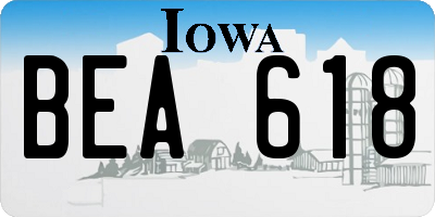 IA license plate BEA618