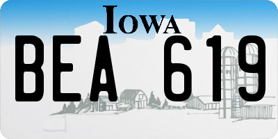 IA license plate BEA619