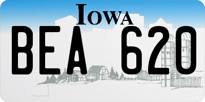 IA license plate BEA620