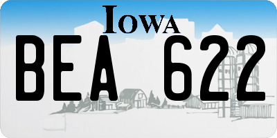 IA license plate BEA622