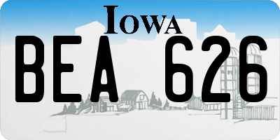 IA license plate BEA626