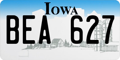 IA license plate BEA627
