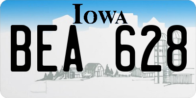 IA license plate BEA628