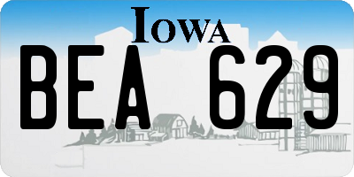 IA license plate BEA629