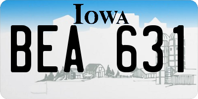 IA license plate BEA631