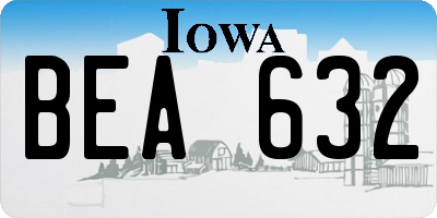 IA license plate BEA632