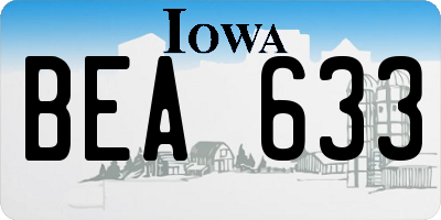 IA license plate BEA633