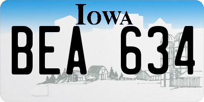 IA license plate BEA634