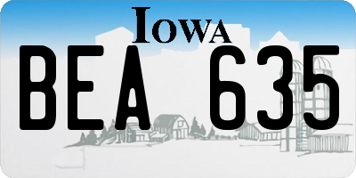 IA license plate BEA635