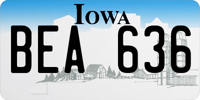 IA license plate BEA636