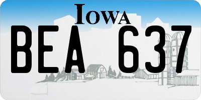 IA license plate BEA637