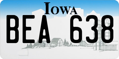 IA license plate BEA638