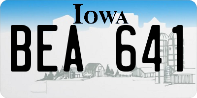 IA license plate BEA641