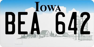 IA license plate BEA642