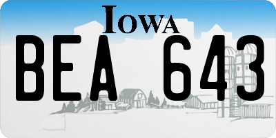 IA license plate BEA643