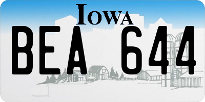 IA license plate BEA644