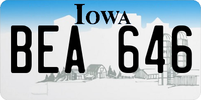 IA license plate BEA646