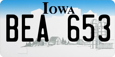 IA license plate BEA653