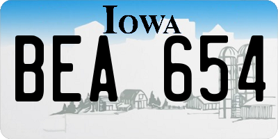 IA license plate BEA654