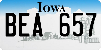 IA license plate BEA657