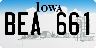 IA license plate BEA661