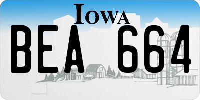 IA license plate BEA664