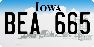 IA license plate BEA665
