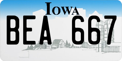 IA license plate BEA667