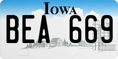 IA license plate BEA669