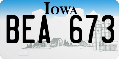 IA license plate BEA673
