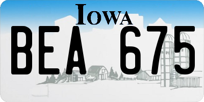 IA license plate BEA675