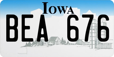 IA license plate BEA676
