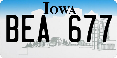 IA license plate BEA677