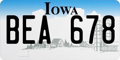 IA license plate BEA678