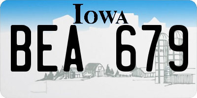 IA license plate BEA679