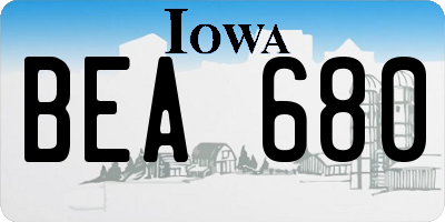 IA license plate BEA680